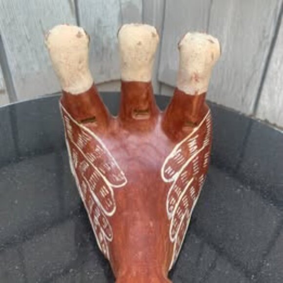 Peruvian Three-Headed Bird Ocarina – Handmade Andean Clay Vessel Flute Folk Art - Picture 4 of 6